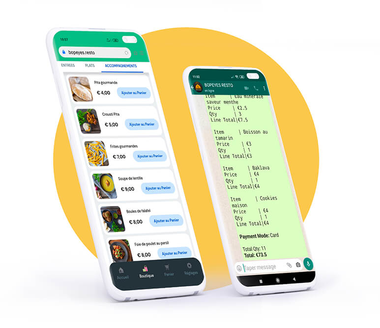 visuelles application sur téléphones